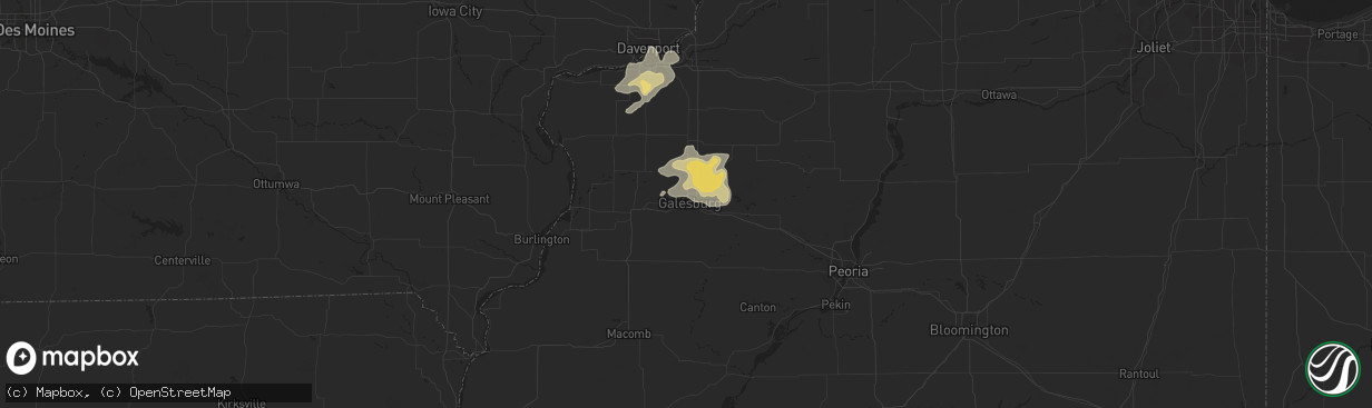 Hail map in Galesburg, IL on July 13, 2018