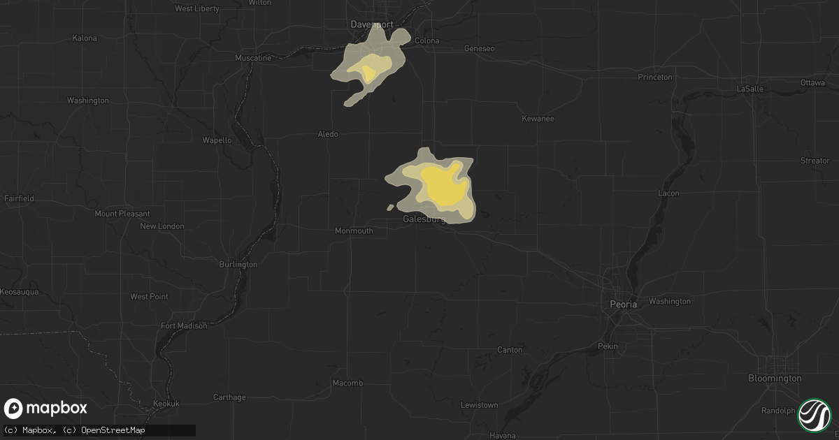 Hail map in Galesburg, IL on July 13, 2018