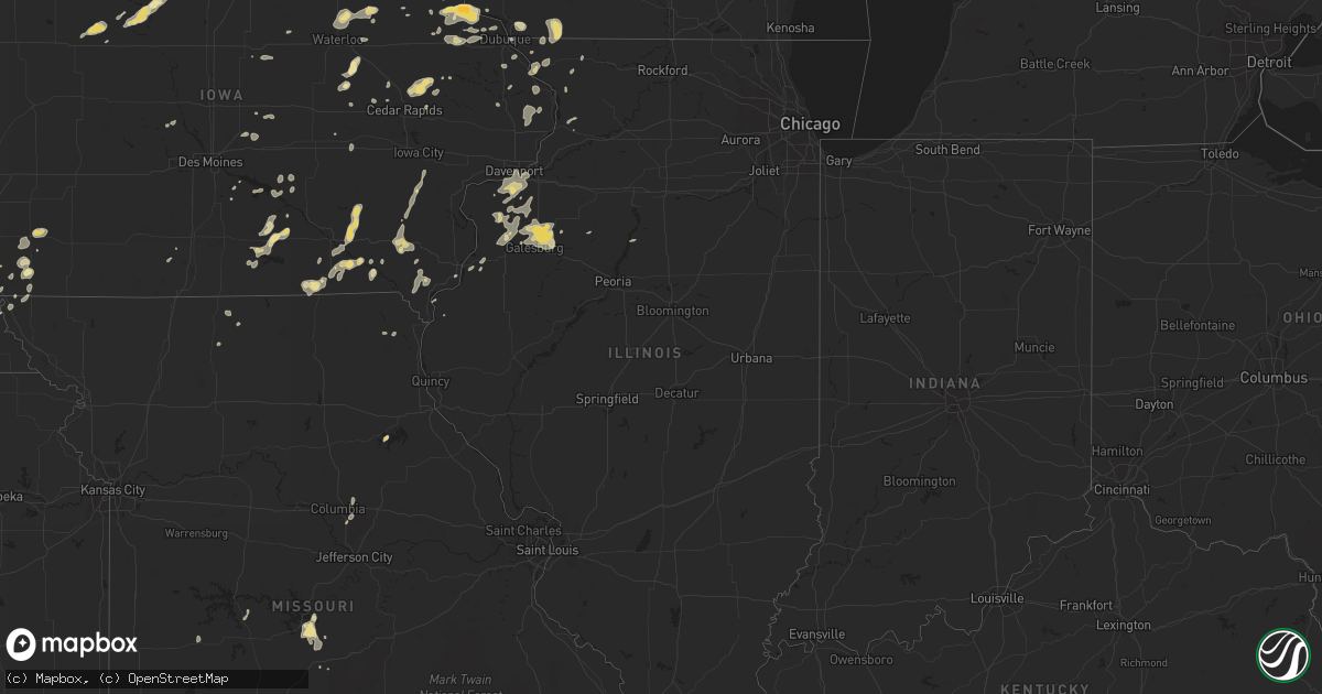 Hail map in Illinois on July 13, 2018