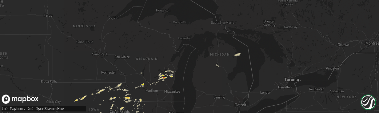 Hail map in Michigan on July 13, 2018