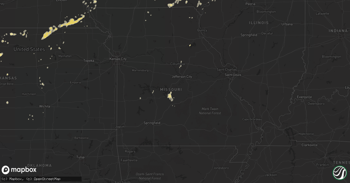Hail map in Missouri on July 13, 2018