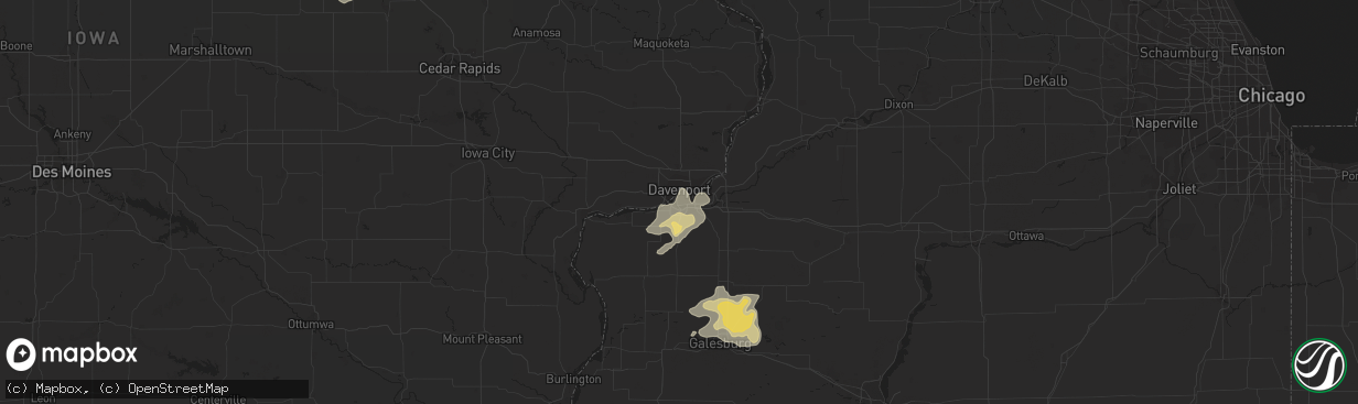 Hail map in Rock Island, IL on July 13, 2018