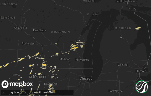 Hail map preview on 07-13-2018