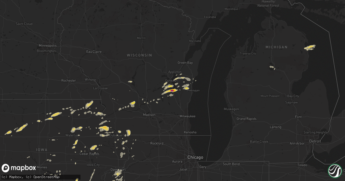 Hail map on July 13, 2018