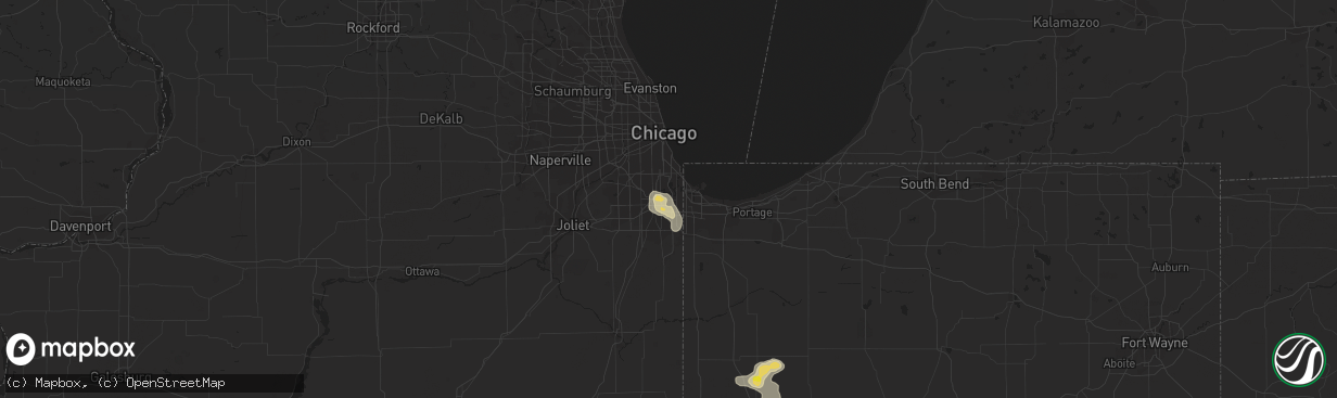 Hail map in Dolton, IL on July 13, 2019