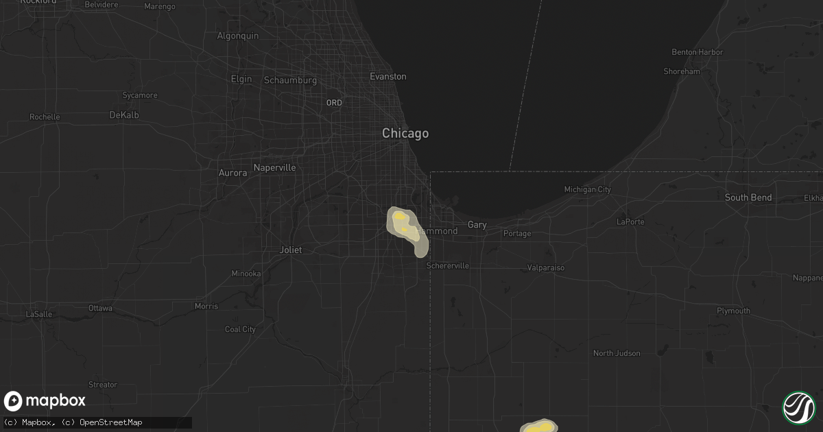 Hail map in Dolton, IL on July 13, 2019