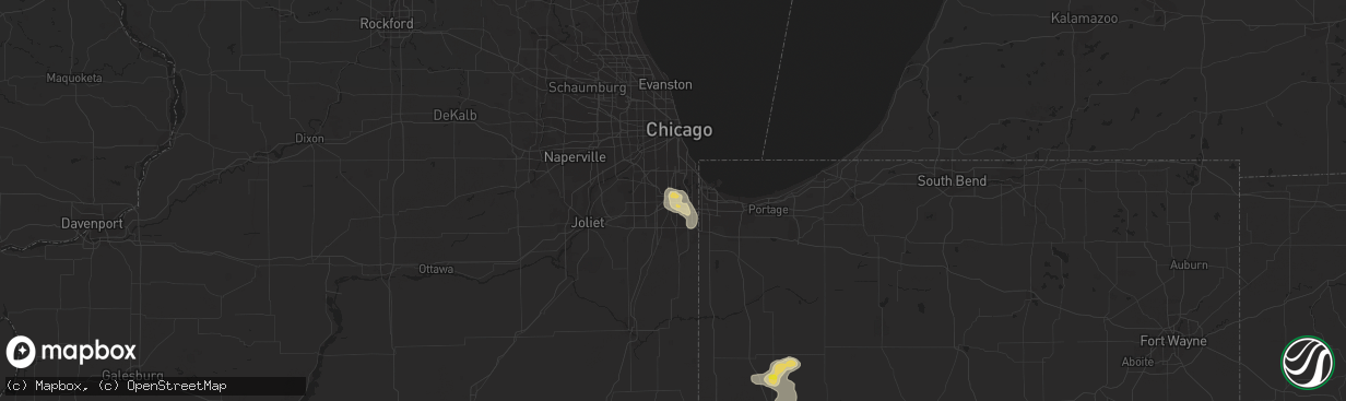 Hail map in Harvey, IL on July 13, 2019