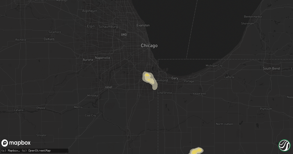Hail map in Harvey, IL on July 13, 2019