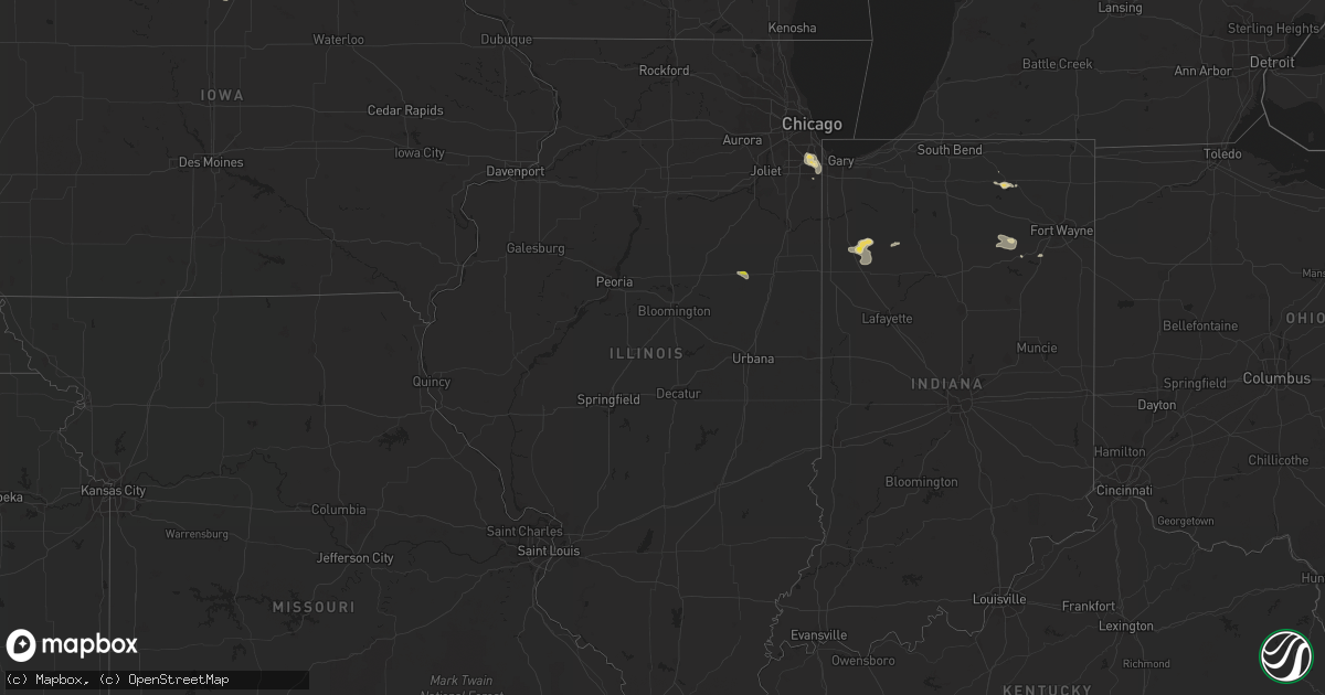 Hail map in Illinois on July 13, 2019