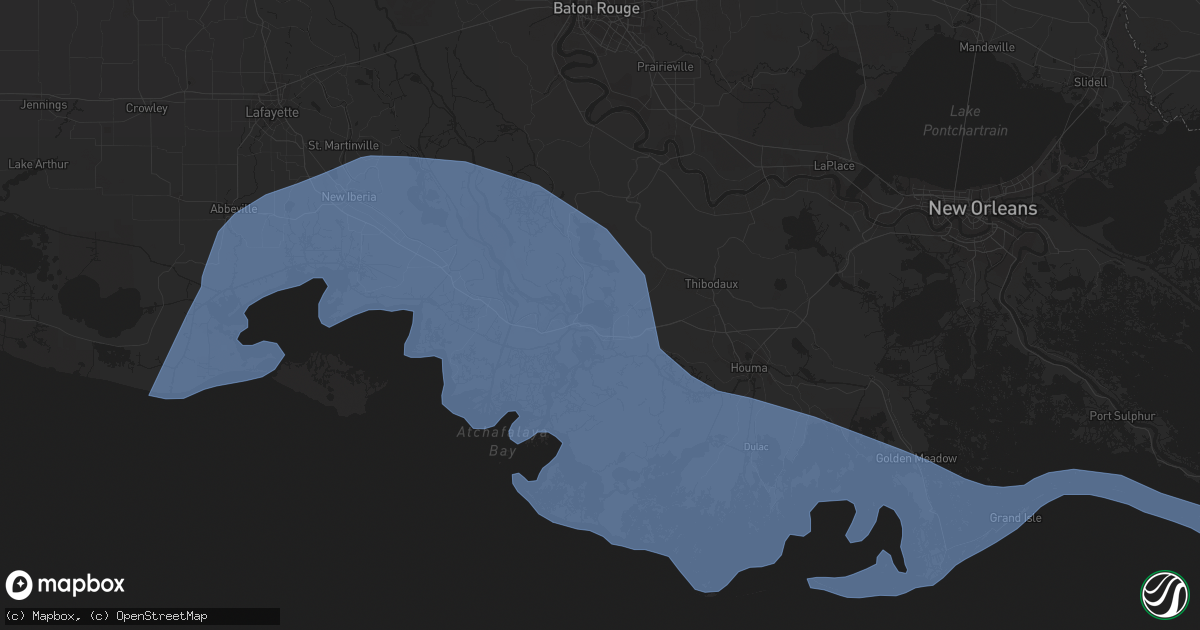 Hail map in Morgan City, LA on July 13, 2019