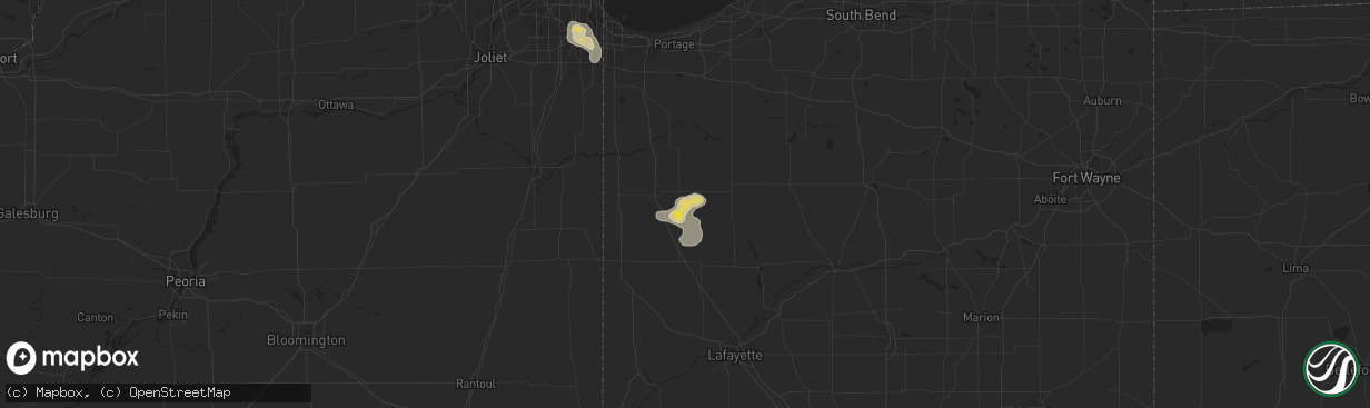 Hail map in Rensselaer, IN on July 13, 2019