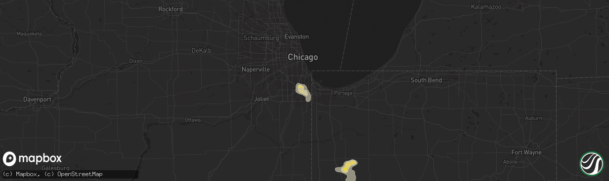 Hail map in South Holland, IL on July 13, 2019