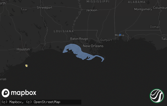 Hail map preview on 07-13-2019