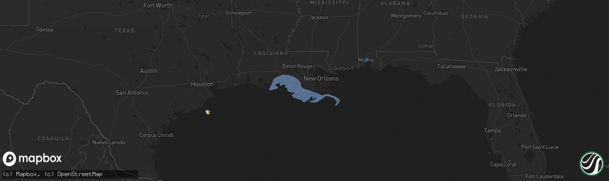 Hail map on July 13, 2019