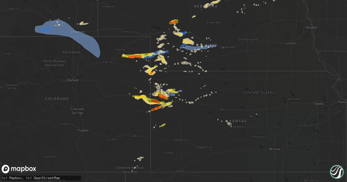 Hail map on July 13, 2020
