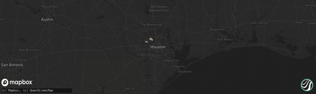 Hail map in Houston, TX on July 13, 2021