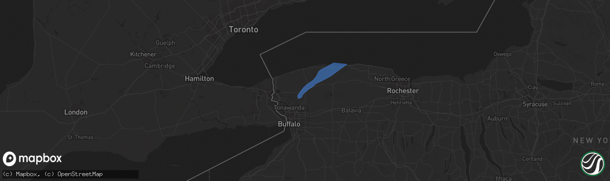 Hail map in Lockport, NY on July 13, 2021