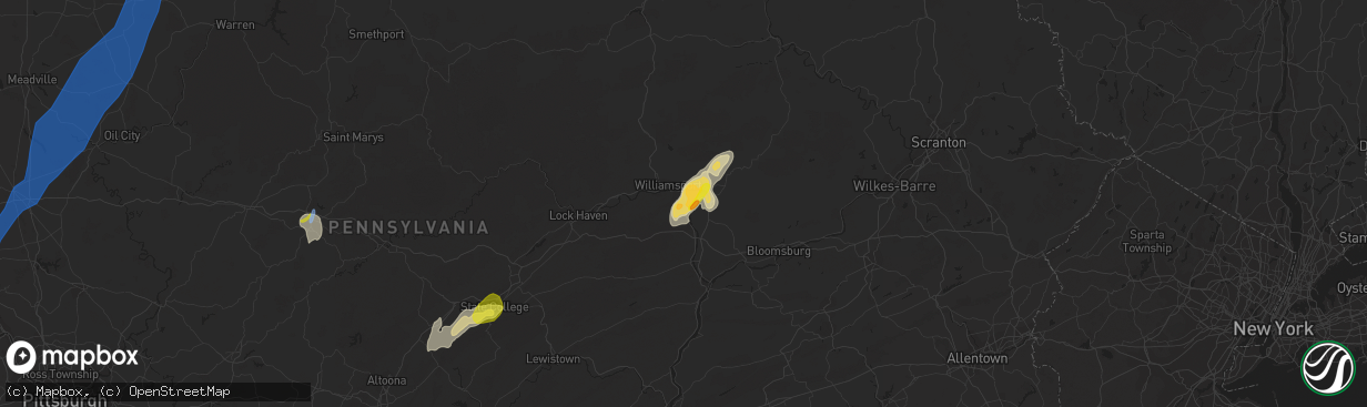 Hail map in Montgomery, PA on July 13, 2021