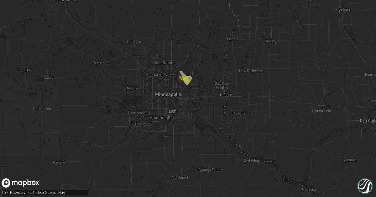 Hail map in Saint Paul, MN on July 13, 2021