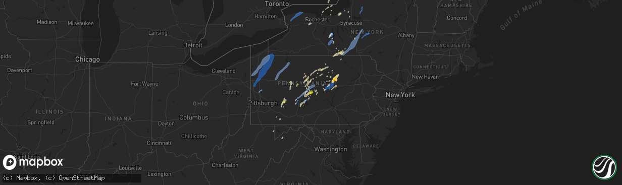 Hail map on July 13, 2021