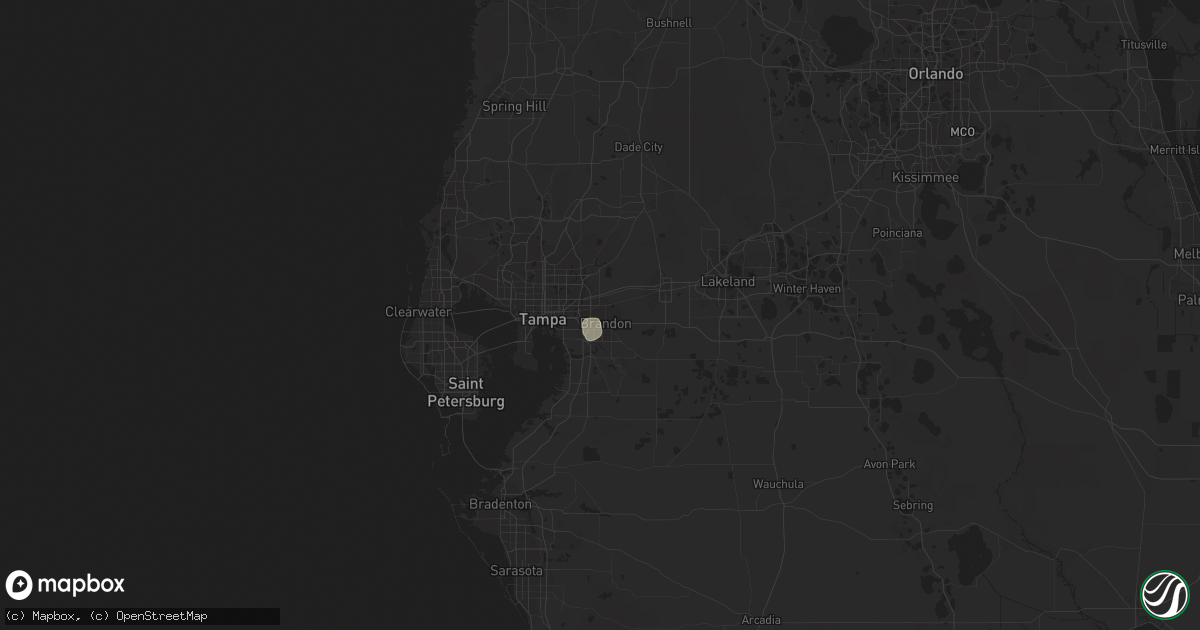 Hail map in Brandon, FL on July 13, 2022