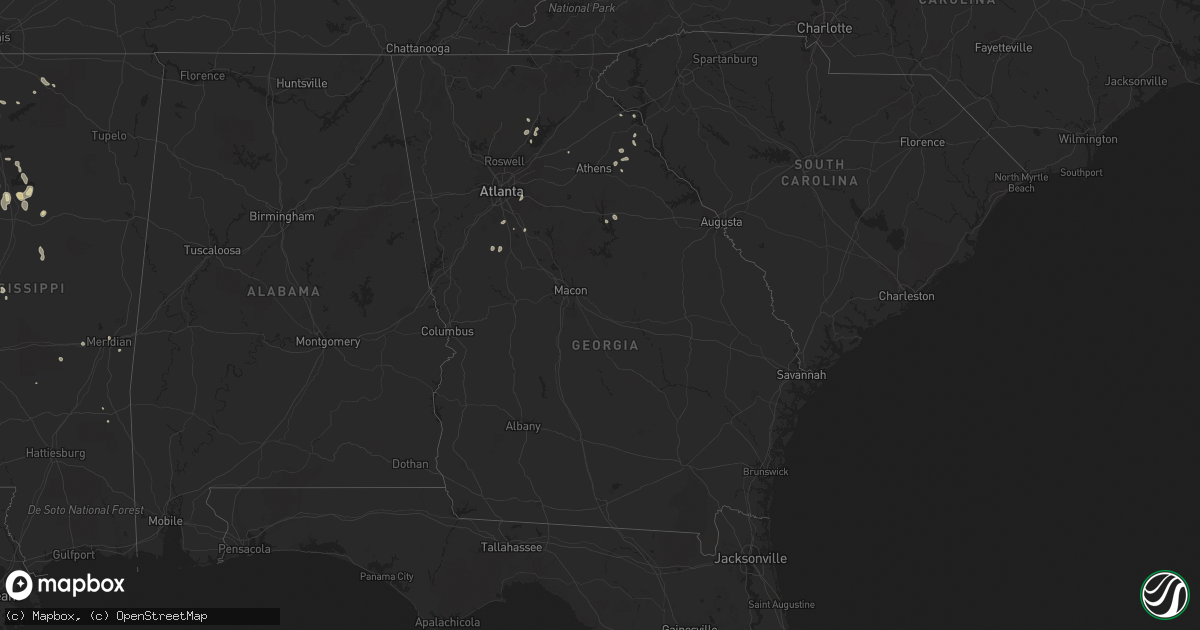 Hail map in Georgia on July 13, 2022