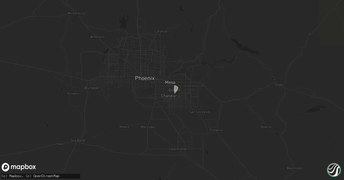 Hail map in Gilbert, AZ on July 13, 2022