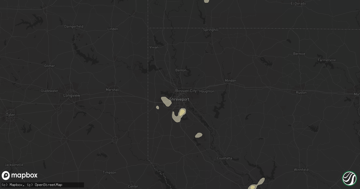 Hail map in Shreveport, LA on July 13, 2022