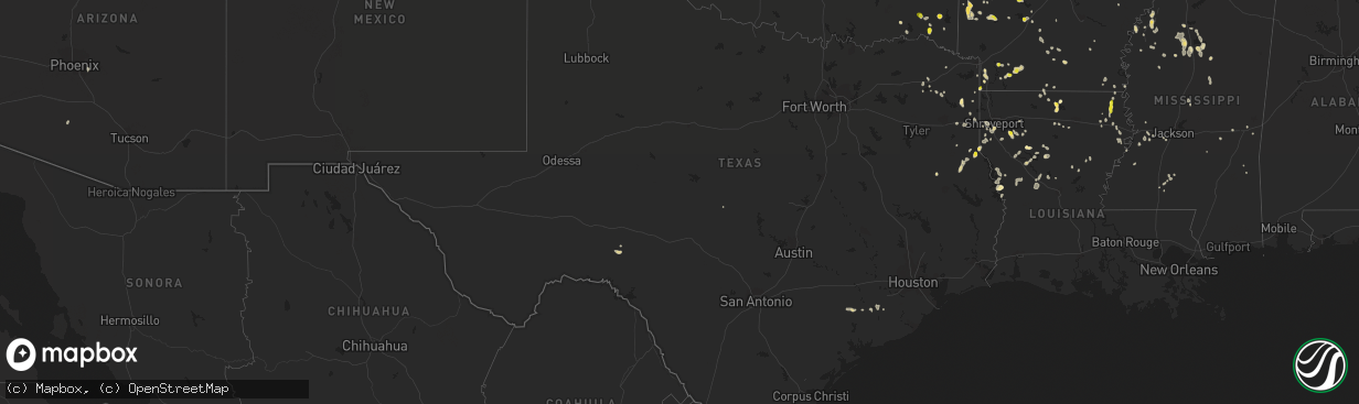 Hail map in Texas on July 13, 2022