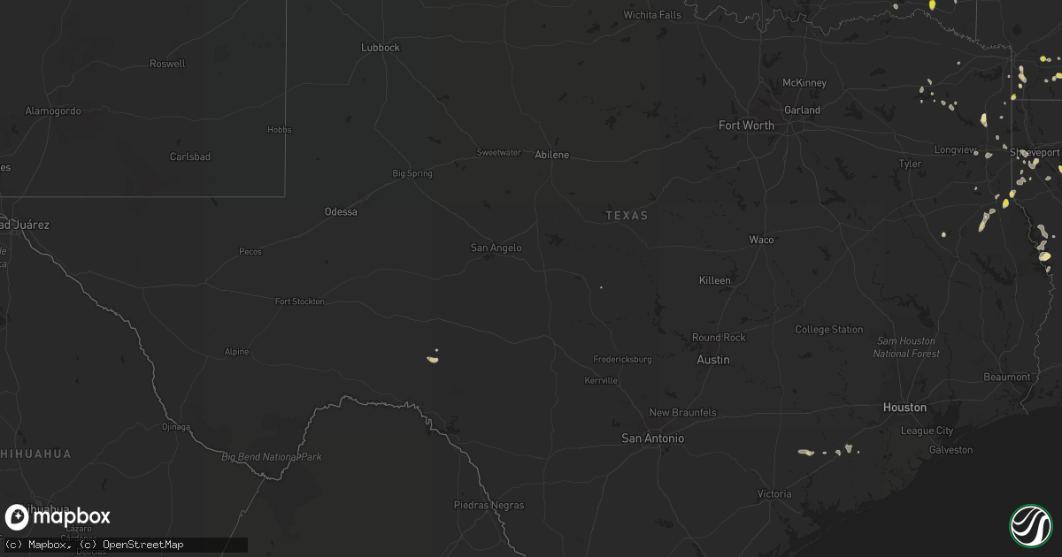 Hail map in Texas on July 13, 2022