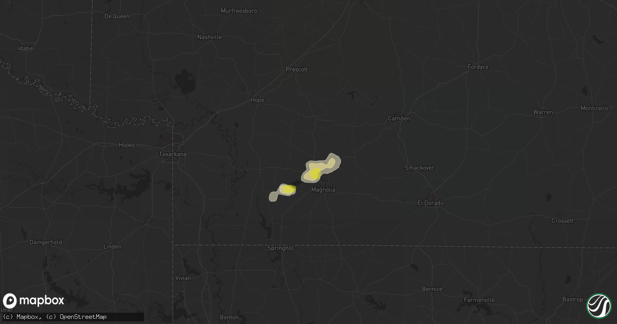 Hail map in Waldo, AR on July 13, 2022