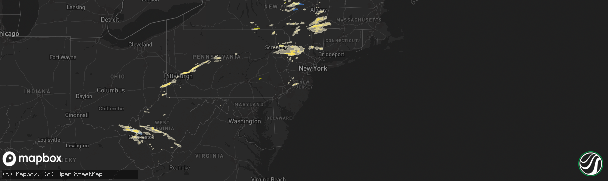 Hail map in New Jersey on July 13, 2023