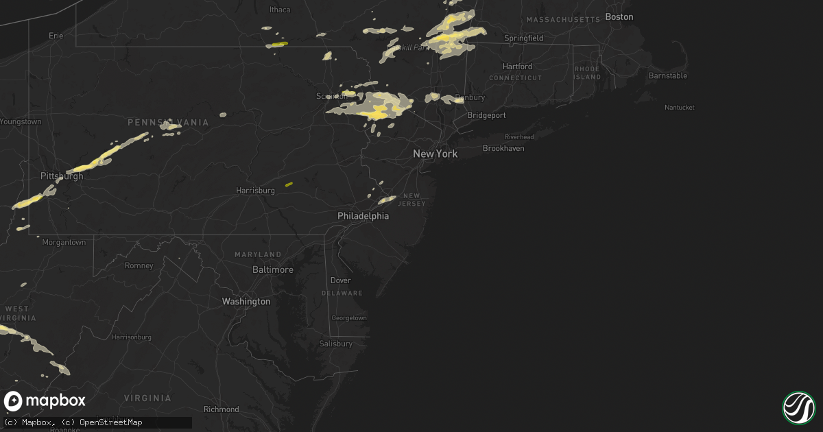 Hail map in New Jersey on July 13, 2023