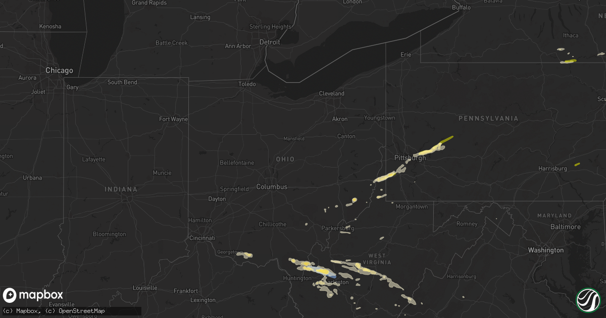 Hail map in Ohio on July 13, 2023