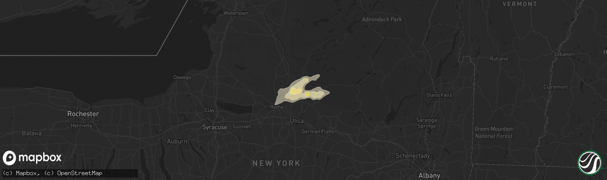 Hail map in Remsen, NY on July 13, 2023