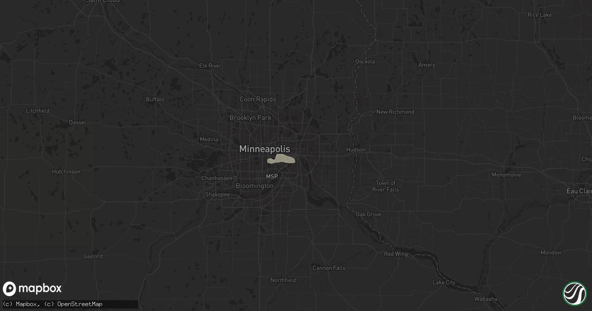 Hail map in Saint Paul, MN on July 13, 2023
