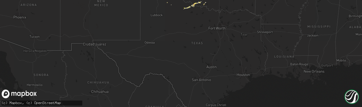Hail map in Texas on July 13, 2023