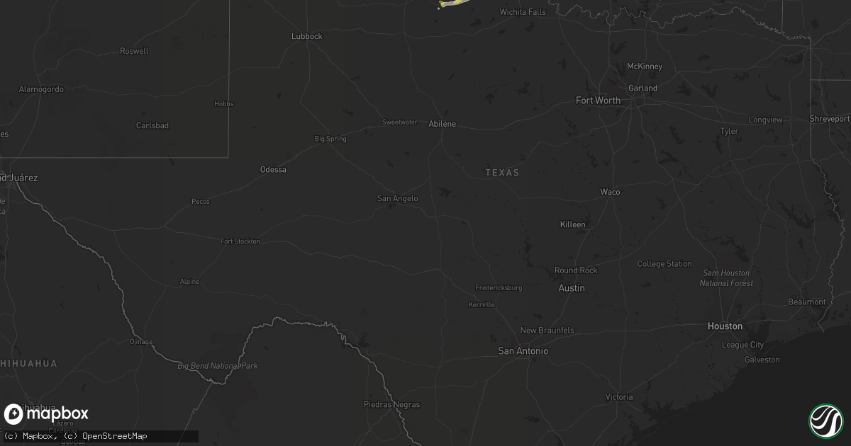 Hail map in Texas on July 13, 2023