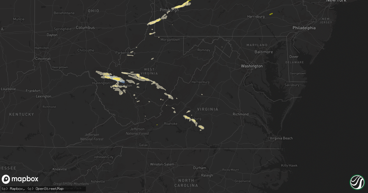 Hail map in Virginia on July 13, 2023
