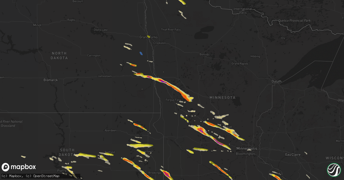Hail map on July 13, 2023