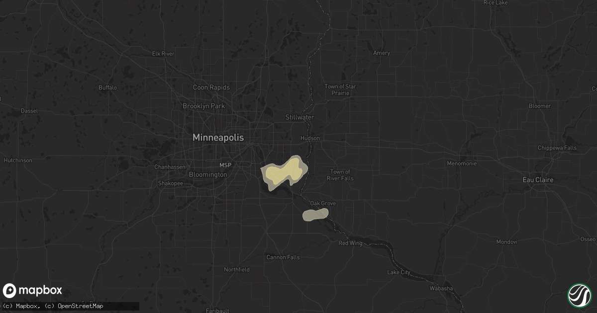 Hail map in Afton, MN on July 13, 2024