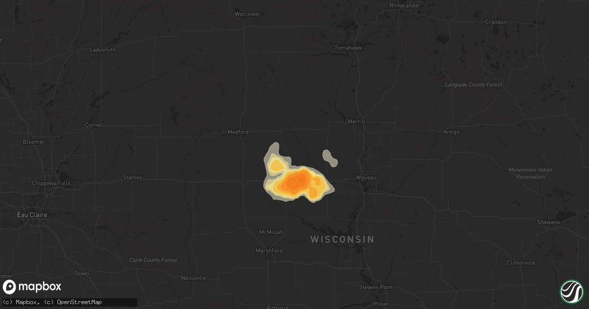 Hail map in Athens, WI on July 13, 2024