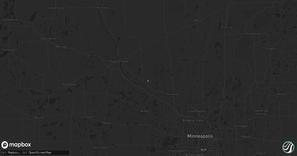 Hail map in Becker, MN on July 13, 2024