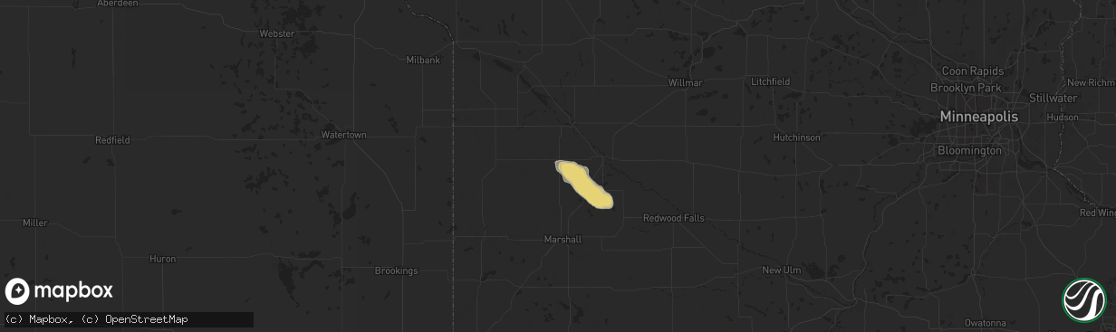 Hail map in Clarkfield, MN on July 13, 2024