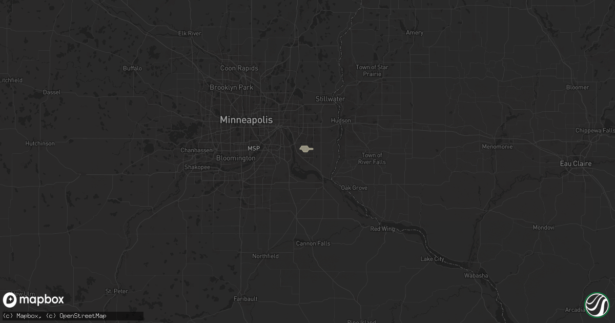Hail map in Cottage Grove, MN on July 13, 2024