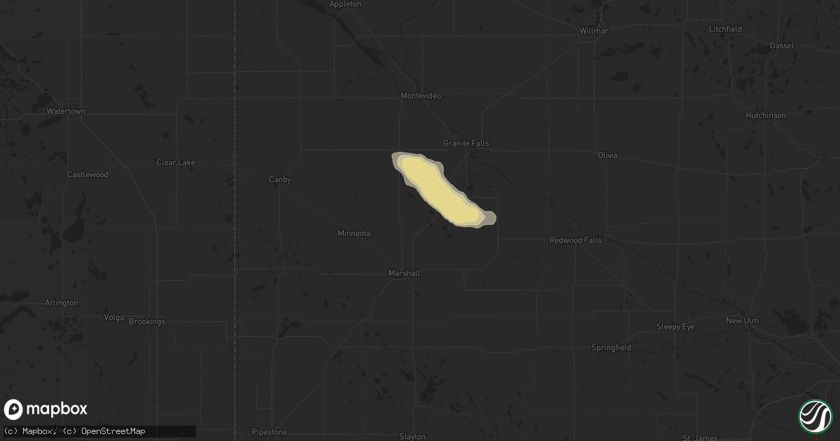 Hail map in Cottonwood, MN on July 13, 2024