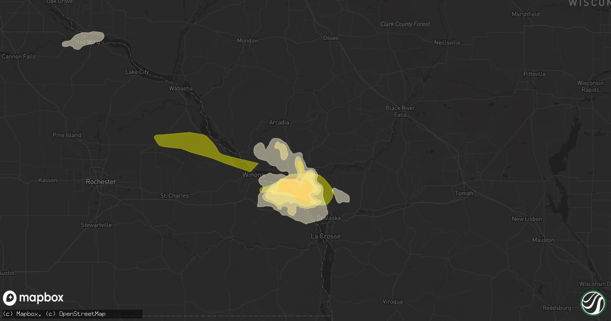 Hail map in Galesville, WI on July 13, 2024