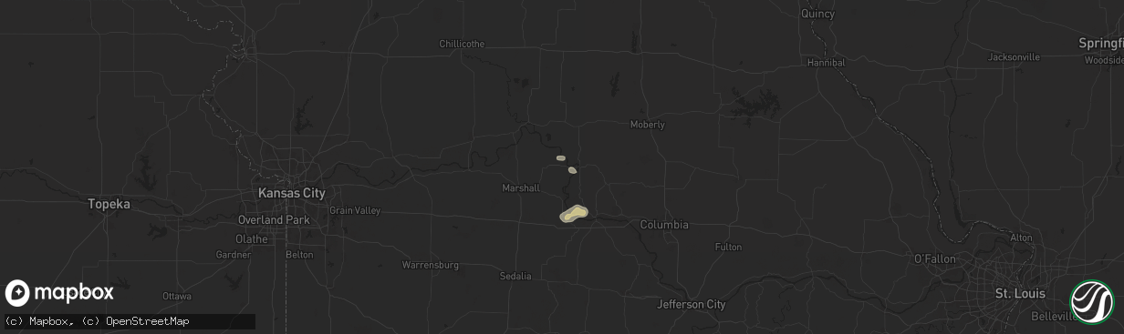 Hail map in Gilliam, MO on July 13, 2024