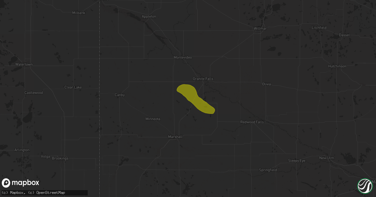 Hail map in Hanley Falls, MN on July 13, 2024