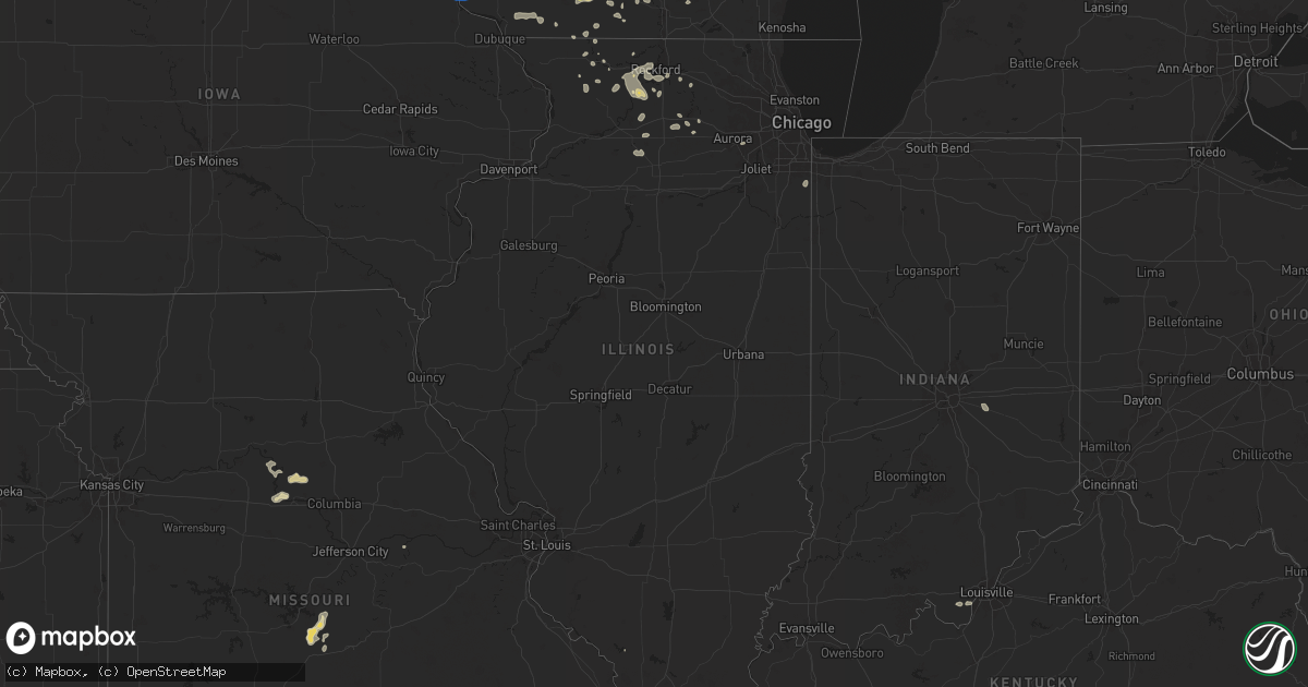 Hail map in Illinois on July 13, 2024